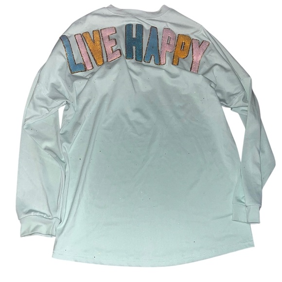 Simply Southern Tops - Simply Southern Sparkle Glitter "Live Happy" Jersey Shirt